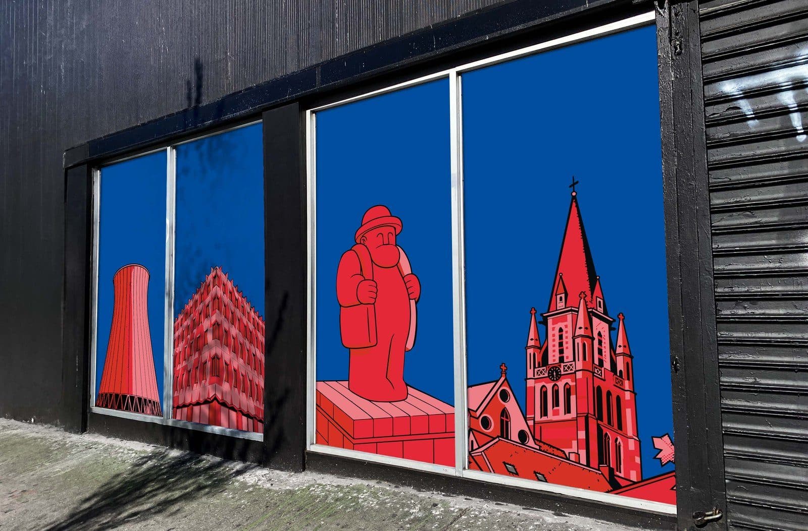 Etalage-installatie — print op glas